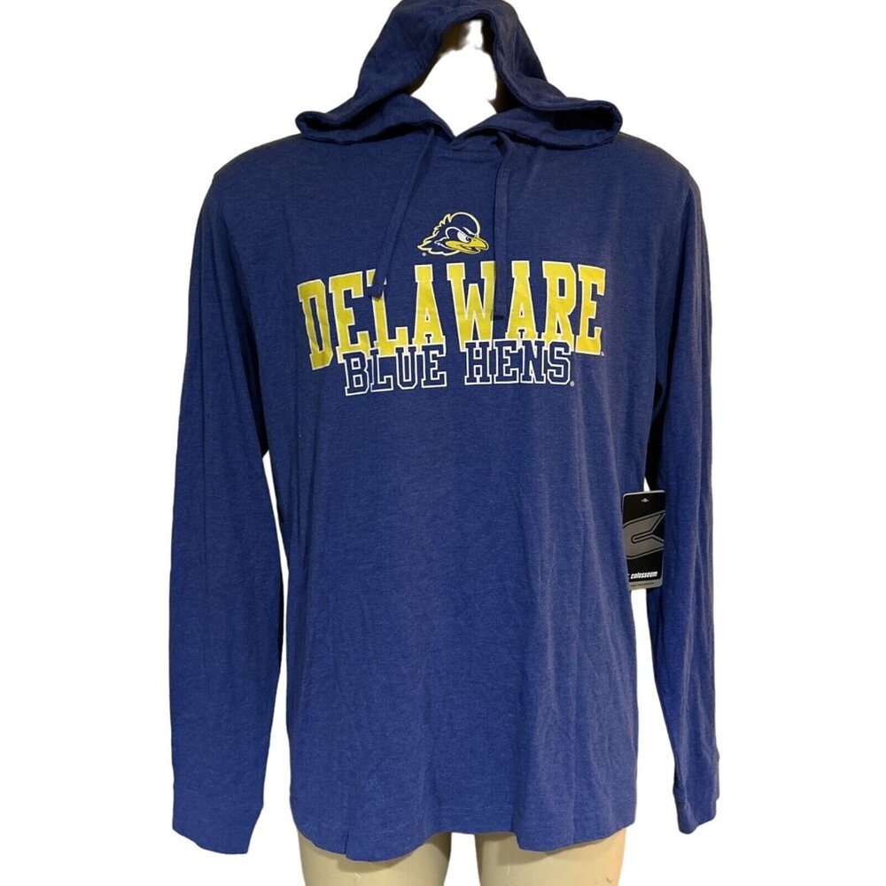 Delaware Fightin' Blue Hens Colosseum Zion Blue Hoodie Shirt Men's L New